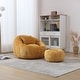 preview thumbnail 17 of 30, Modern Bean Bag Chairs, Comfy Round Chair for Adults with Ottoman, Leisure Single Sofa Reading Chair with Pillow