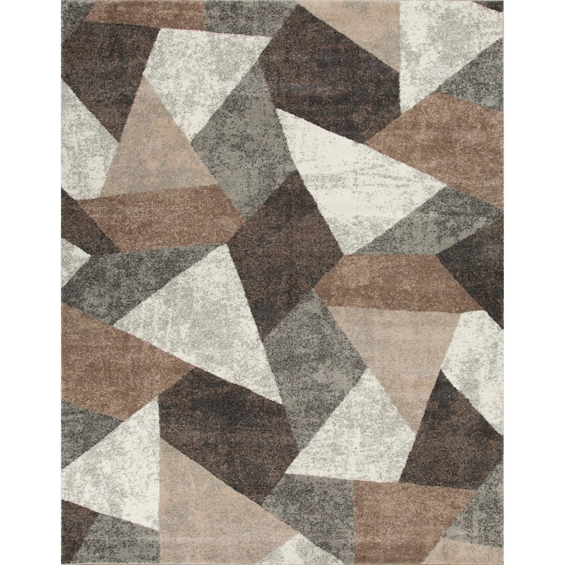 Bora Collection Abstract Geometric Triangle Area Rug - 7'10 x 10