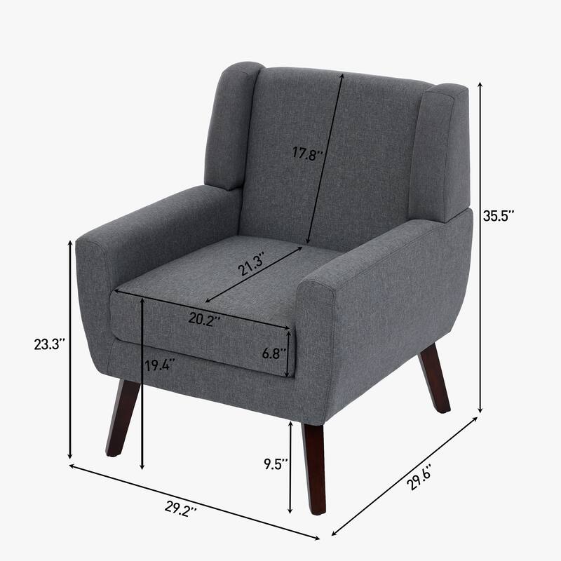 Upholstered Armchair with Wide Back Accent Chair