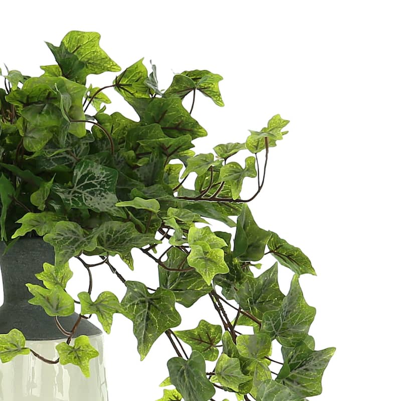 Organic Modern Ivy Arrangement in a Tall Ceramic Vase - Green