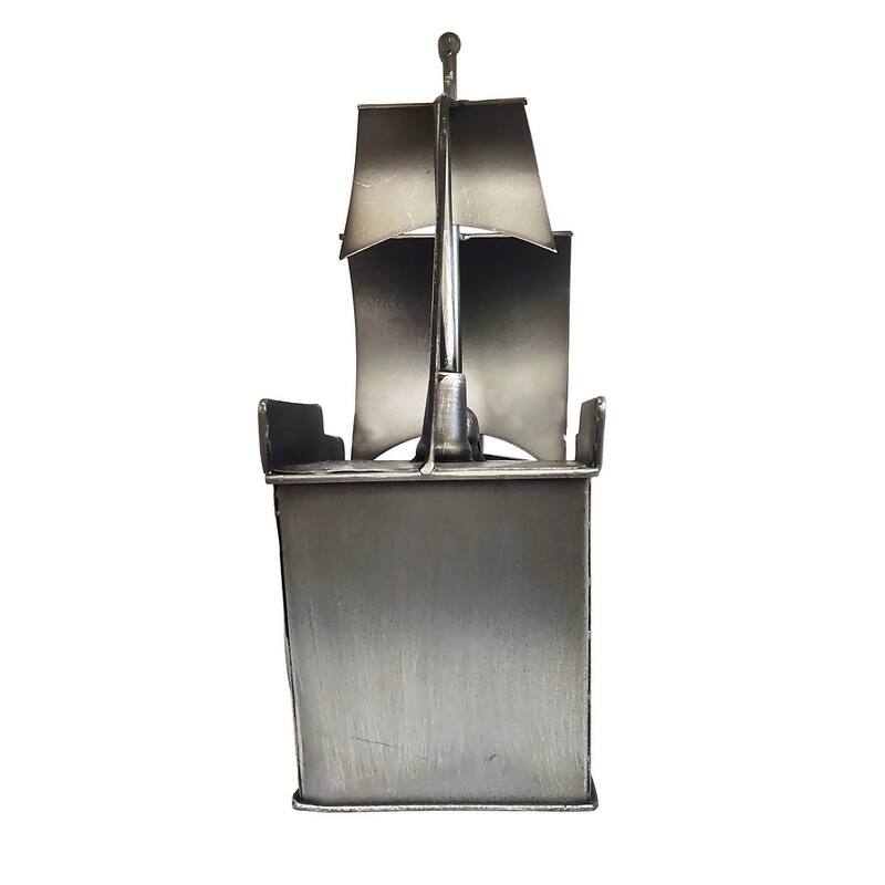 Sailing Ship Metal Table Clock-Silver - 15.3*11.8*4.3