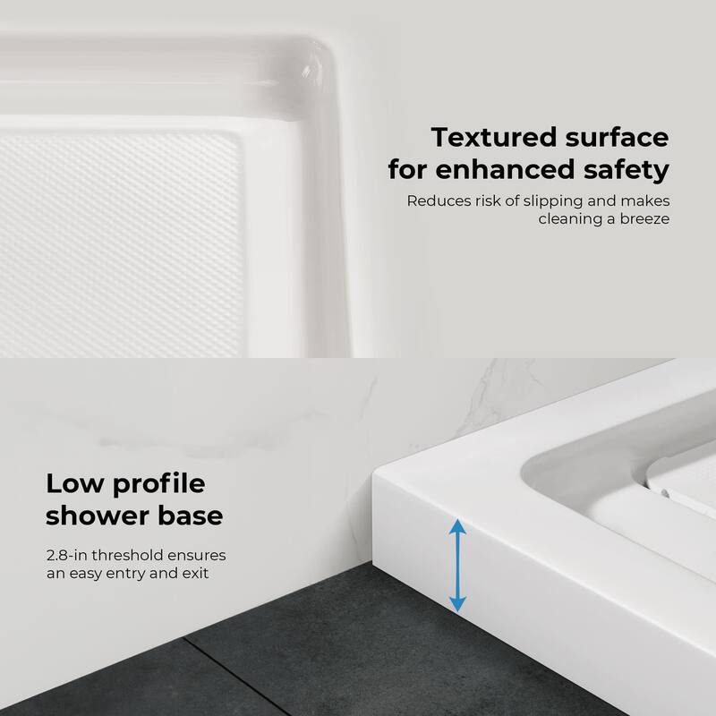Ove Decors 15SBR-ADEN54 Adena 54" x 36" Rectangular Shower Base with