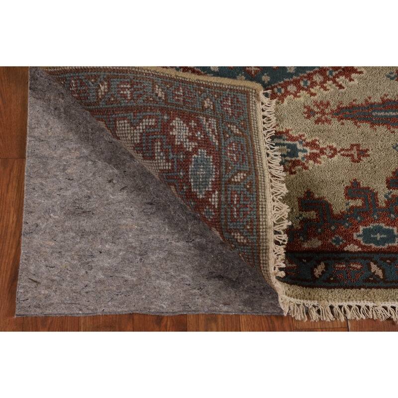 Geometric Viss Indian Runner Rug Handmade Wool Carpet - 2'6"x 9'9"