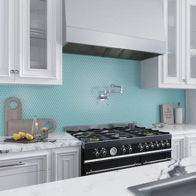 Apollo tile 12" x 12" Colorway Glossy Sky Blue Glass Tile (5 sq ft/case) - 5 Pack