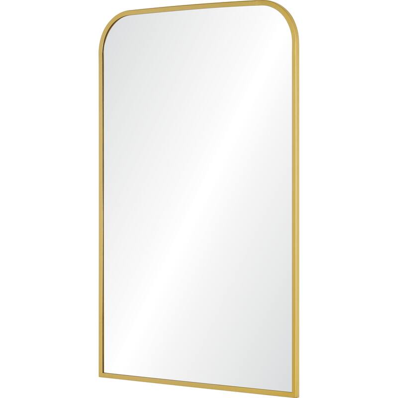 Arch Shape Iron Framed Wall Mirror - 36" - Gold and Clear
