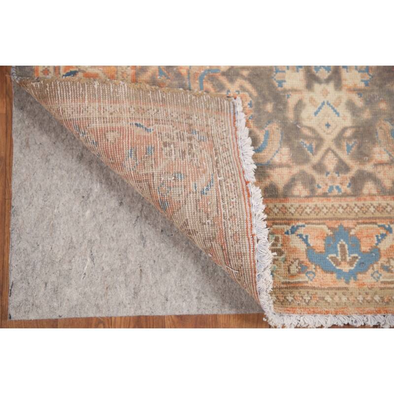 Hand Knotted Oriental 100% Wool Carpet Traditional All-Over Greys & Charcoal Mahal Runner Rug - 10' 2'' X 3' 7''