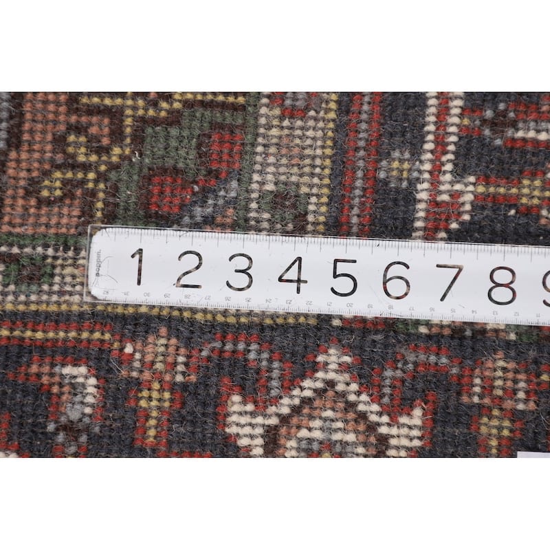 Geometric Heriz Serapi Indian Accent Rug Hand-Knotted Wool Carpet - 4'0" X 6'0"