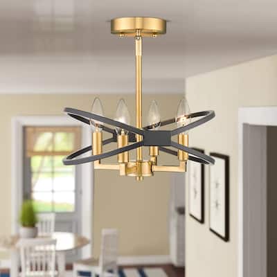 4-Light Semi Flush Mount Light Fixture Chandelier