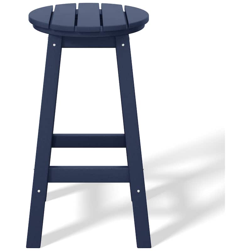 Laguna Hdpe All Weather Outdoor Patio 24" Round Counter Stool (Set Of 2)