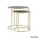 preview thumbnail 14 of 22, Subira Antique Gold Finished Metal Wood Round Coffee Table Nesting Set by iNSPIRE Q Bold