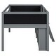 preview thumbnail 16 of 22, Twin Low Loft Kids Bed Frame with Guardrail Chalkboard & Movable Shelves, White
