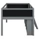 preview thumbnail 4 of 10, Twin Size Low Loft Kids Bed Frame with Movable Shelves, Decorative Chalkboard & Guardrails for Bedroom, Easy Assembly, Grey