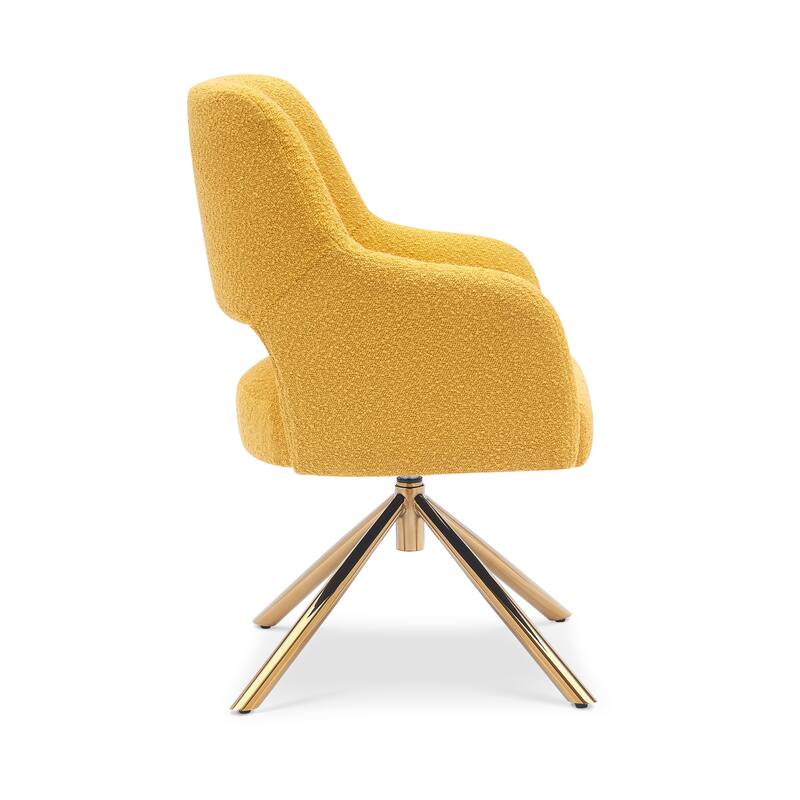 Boucle Polyester Upholstered Swivel Accent Chair - Stain Resistant