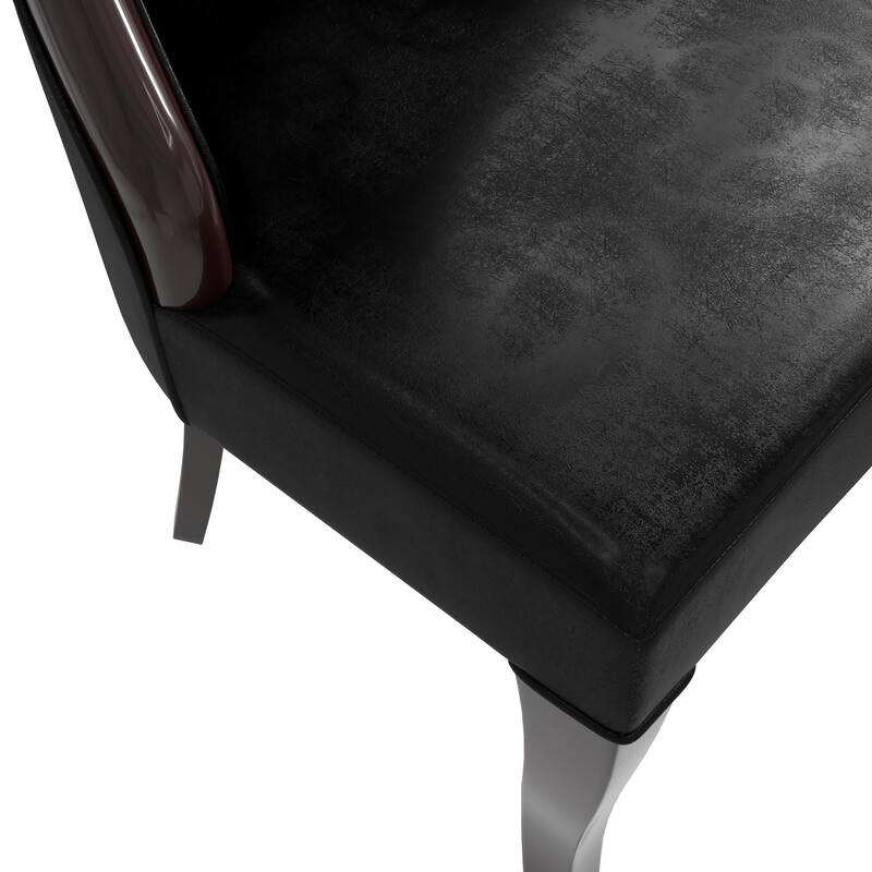 Dining Chair with Leather/Velvet Seat in Rubberwood Novara Series by LeisureMod