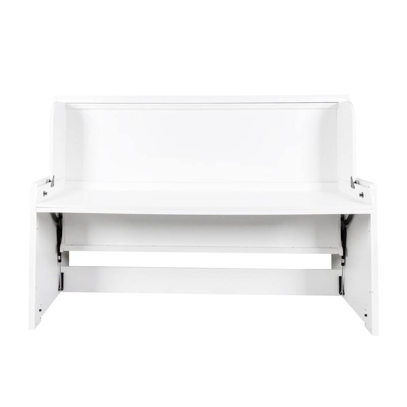 GDF Studio - Zigg Modern Murphy Bed with Built-In Desk, Space-Saving Foldable Wall Bed for Small Rooms