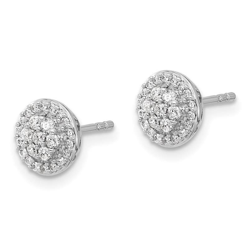 Curata 14k White Gold Diamond Earrings - 8x8mm Wide