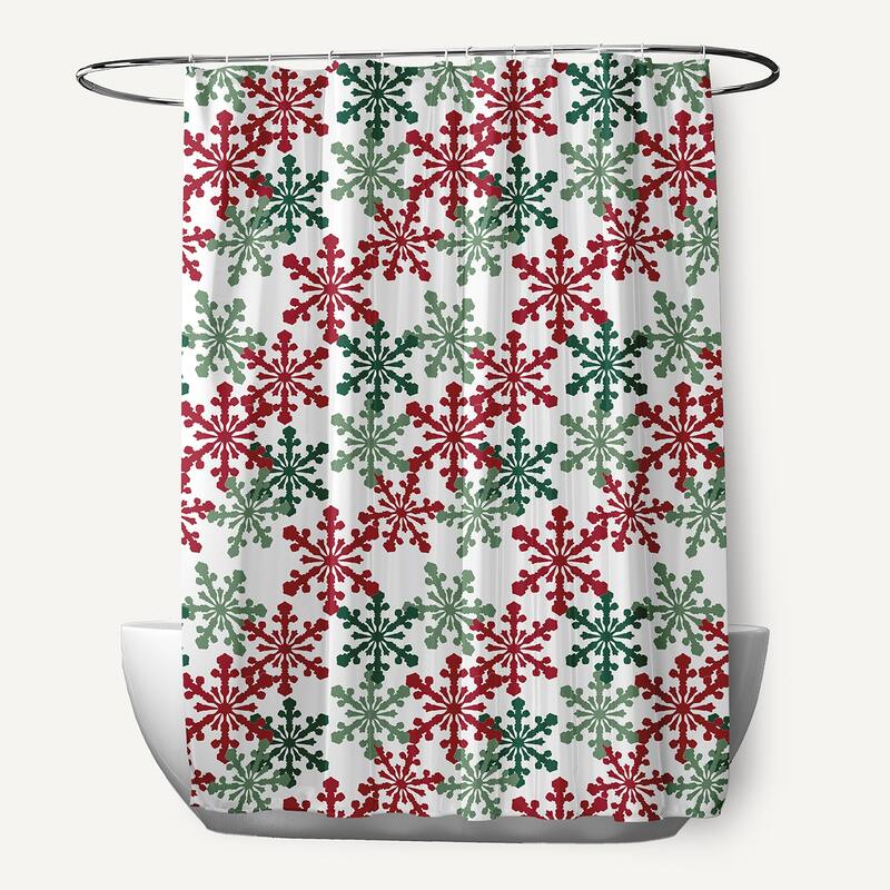 Snow Fall Shower Curtain - Haute Red