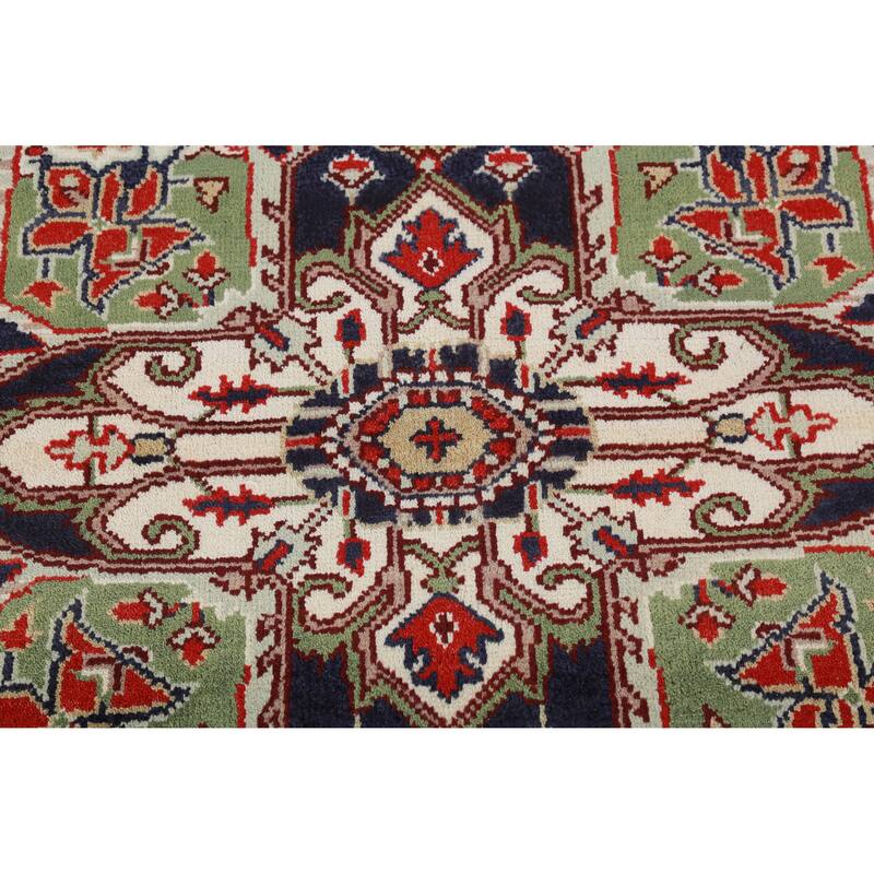 Hand Knotted Oriental 100% Wool Carpet Traditional Medallion Red Heriz (serapi) Area Rug - 10' 0'' X 7' 11''