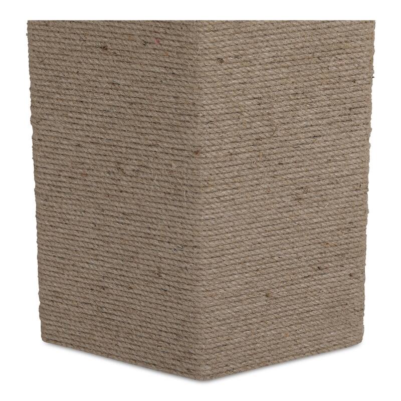 NADAAL STUDIOS Norex Sartoria Dining Table for 6, Oval Black Granite Top, Jute-Wrapped Mango Wood Base, Black Granite