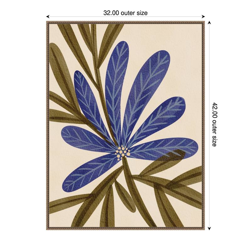 Bold Blossom by Nikita Jariwala Framed Canvas Wall Art Print - 32 x 42 in