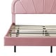 preview thumbnail 9 of 7, Pink Queen Size Platform Bed with Smart LED Lights for Ambiance