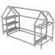 preview thumbnail 22 of 39, Kids bedroom set Twin size wood house bed with storage shelf and hanger