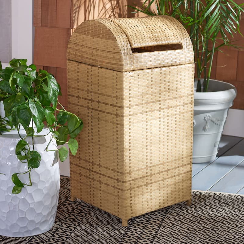 SAFAVIEH Outdoor Mazeli Trash Bin (Fully Assembled)
