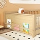 preview thumbnail 4 of 9, Natural Twin Size Pine Wood Floor Platform Bed with Storage Rack