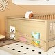 preview thumbnail 15 of 31, Twin Size Pine Wood Floor Platform Bed with Built-in Book Storage Rack, Door