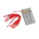 15 Battery Operated Orange LED Mini Christmas Lights - 4.8 ft Red Wire ...
