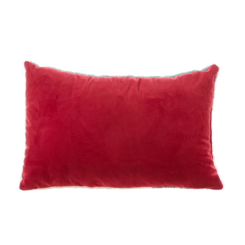 Glitzhome 18"L x 12"H Hooked Christmas Cat Dog Pillow Cushion for Xmas Sofa Home Decor