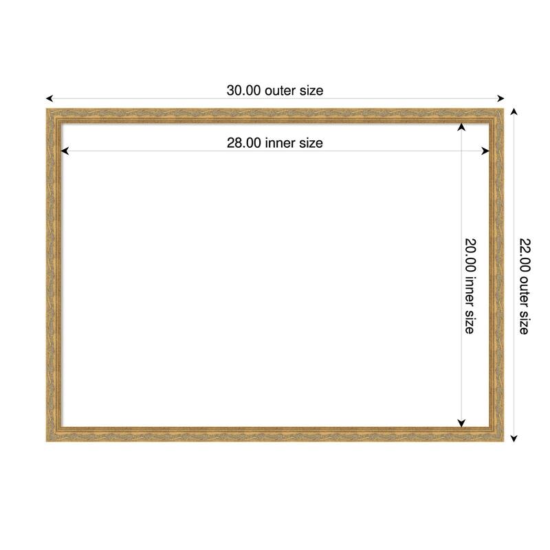 Mila Framed Dry Erase Magnetic Board - 30 x 22 in - Mila Dark Gold