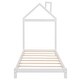 preview thumbnail 15 of 34, Twin Size Solid Wood Platform Bed Frame with Chimney House-shaped Headboard for Kids, Teens, No Box Spring Required