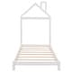 preview thumbnail 7 of 34, Twin Size Wood Platform Bed with House-shaped Headboard-White