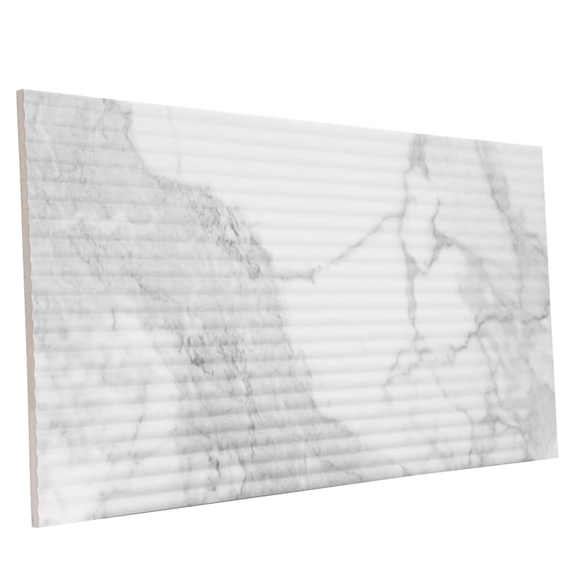 Merola Tile Reve Roseliere Deco Blanc 11-3/4" x 23-1/2" Porcelain Wall Tile