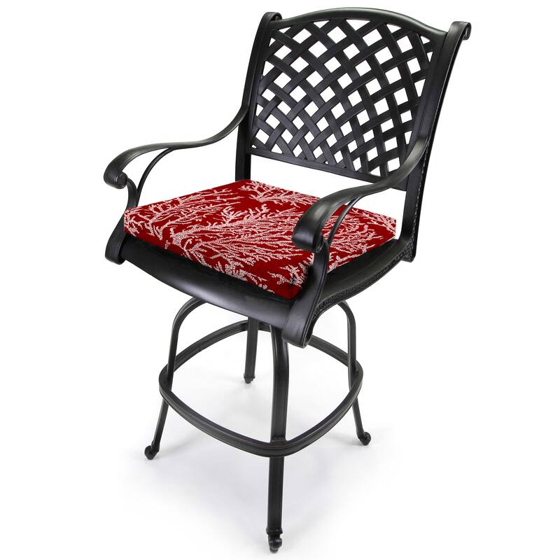 19" x 17" Outdoor Seat Cushion with Ties - Set of 2 - 19" W x 17" L x 2" H