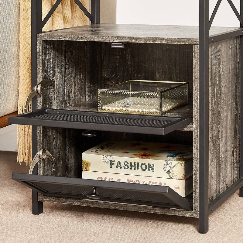 Javlergo Nightstand with 2 Drawers and Storage Shelf for Bedroom, Small Night Stands, Bed Side Table