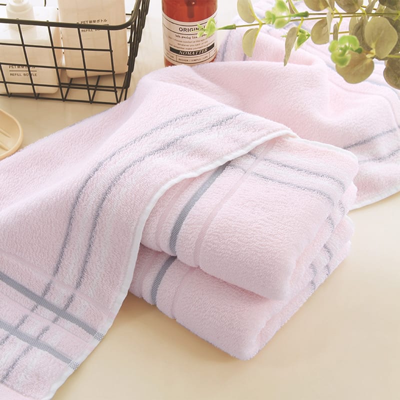 Striped Cotton Hand Towels for Bathroom, 13" x 29" Soft Absorbent Decorative Hand Towel Set