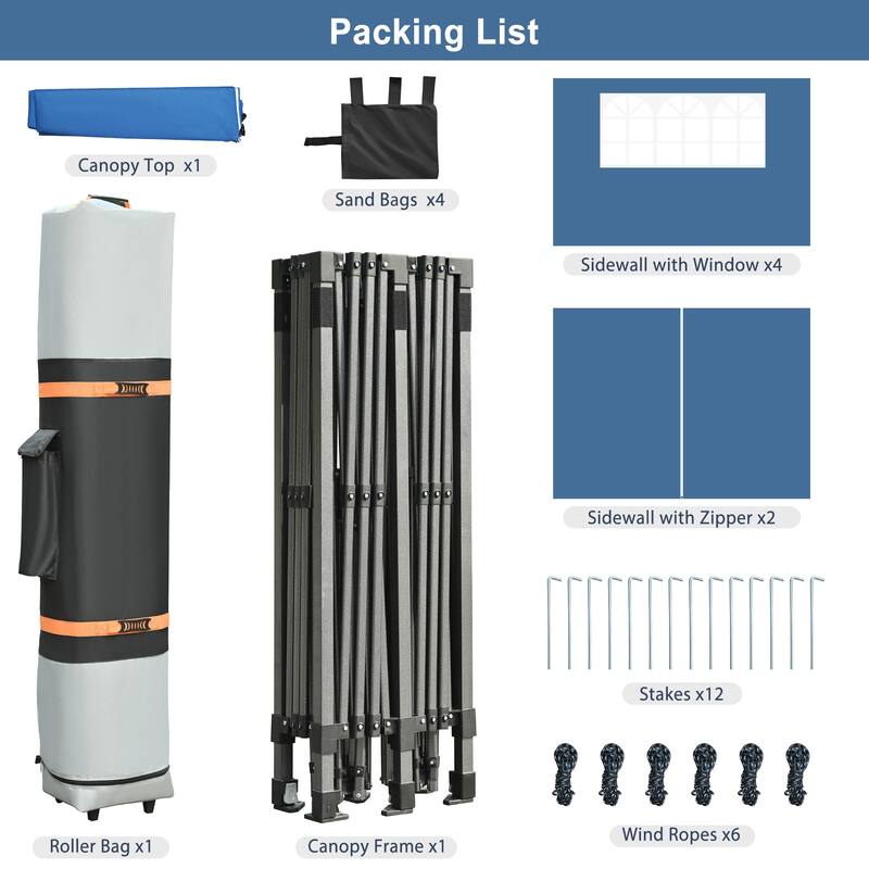 10x20 Pop Up Canopy with Sidewalls