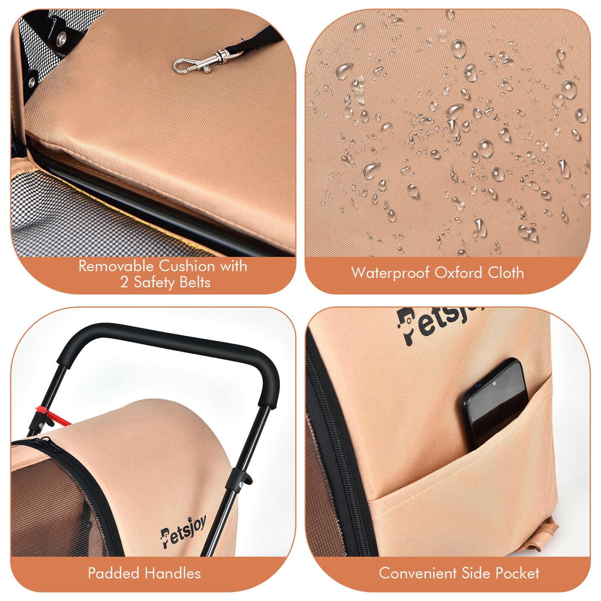как выглядит 4-in-1 Double Pet Stroller w/ Detachable Carrier Travel фото