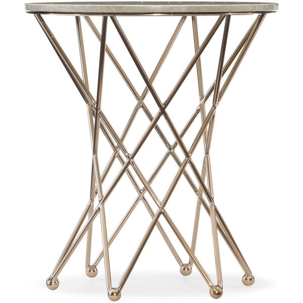 Hooker Furniture 5443-50416 24" Wide Metal and Marble Accent Table from the Highland Park Collection - Soft Gold