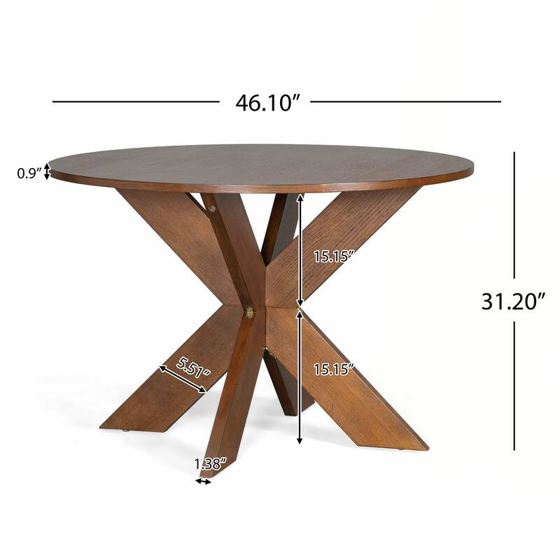 Modern Farmhouse Round Dining Table, Cherry