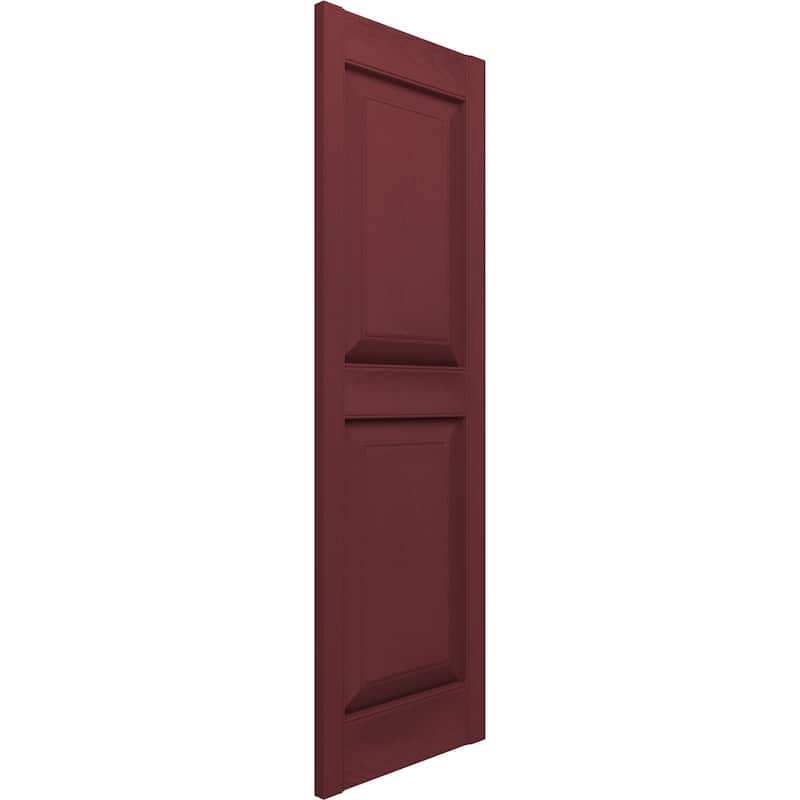 Lifetime Vinyl, Std. 2 Equal Panels, Raised Panel Shutters, (Pair)