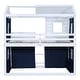 preview thumbnail 5 of 17, Blue Twin Size Solid Wood House Bunk Bed with Tent, Ladder, and Fence