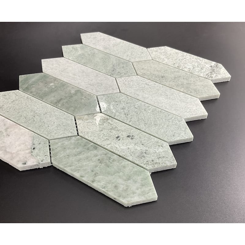 Ming Green Long Hexagon Mosaic Wall & Floor Tile - Case (10 Sheets)