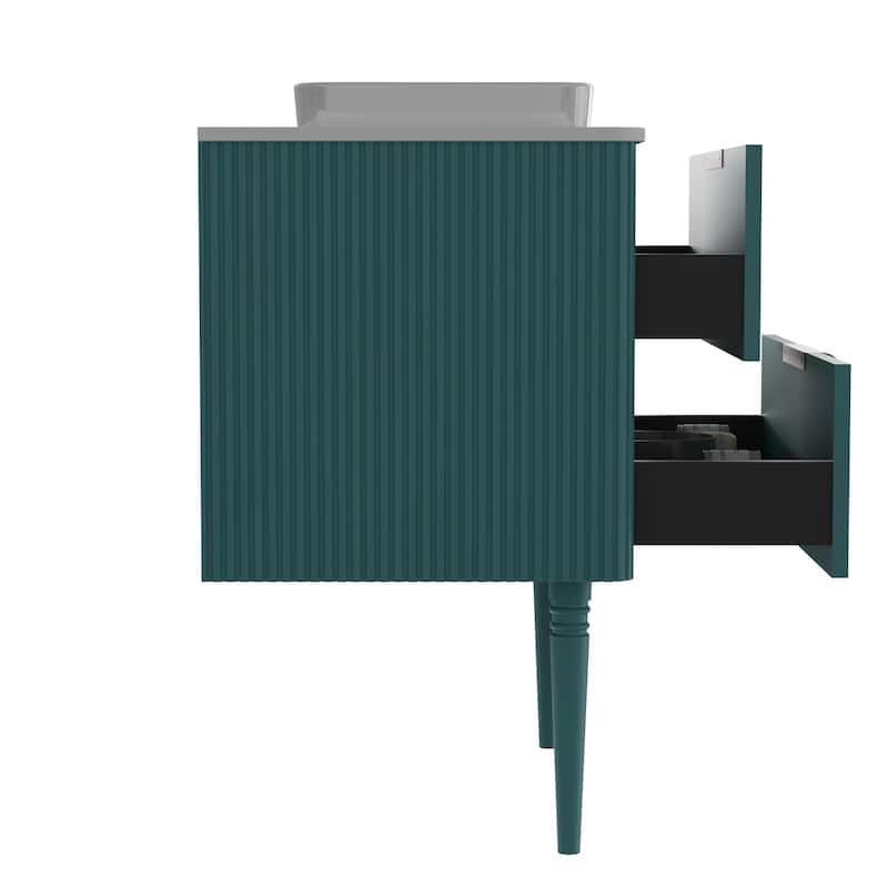 30" Striped Oak Bathroom Vanity With Ceramic Sink, Freestanding Bathroom Vanity, Pre-Assembled