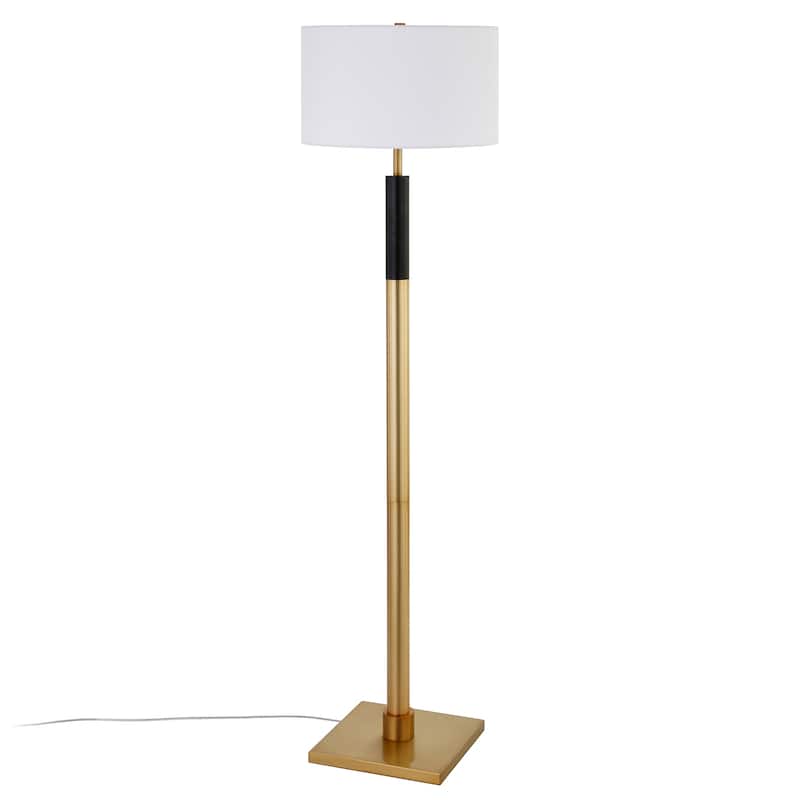 Teagan Two-Tone Brass and Black Floor Lamp