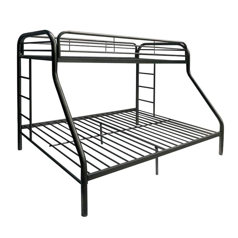 Keane Twin/Full Bunk Bed with Build-In Ladder - Black