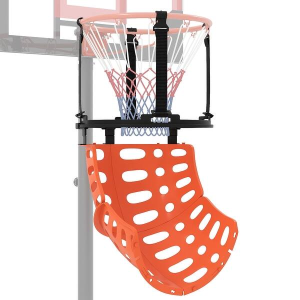 slide 2 of 10, Gymax 360 degree Basketball Return Attachment w/4 Tool-Free Detachable Black, Orange