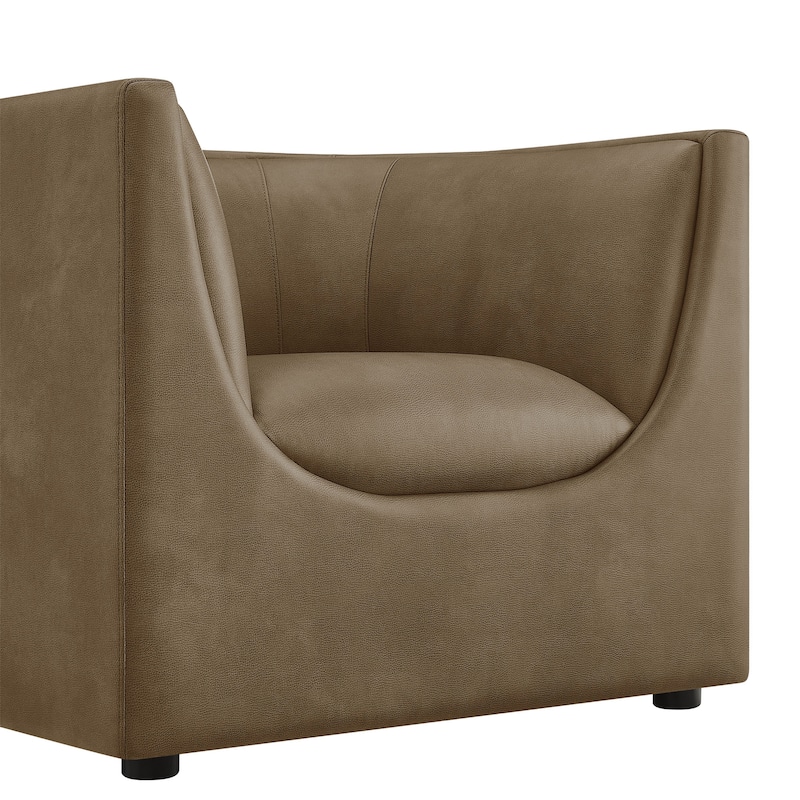 Hilda Curved Back Vegan Leather Armchair